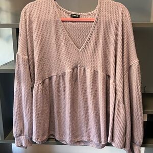 4 / $20 torrid Mauve Waffle-Knit V-Neck Peasant Blouse